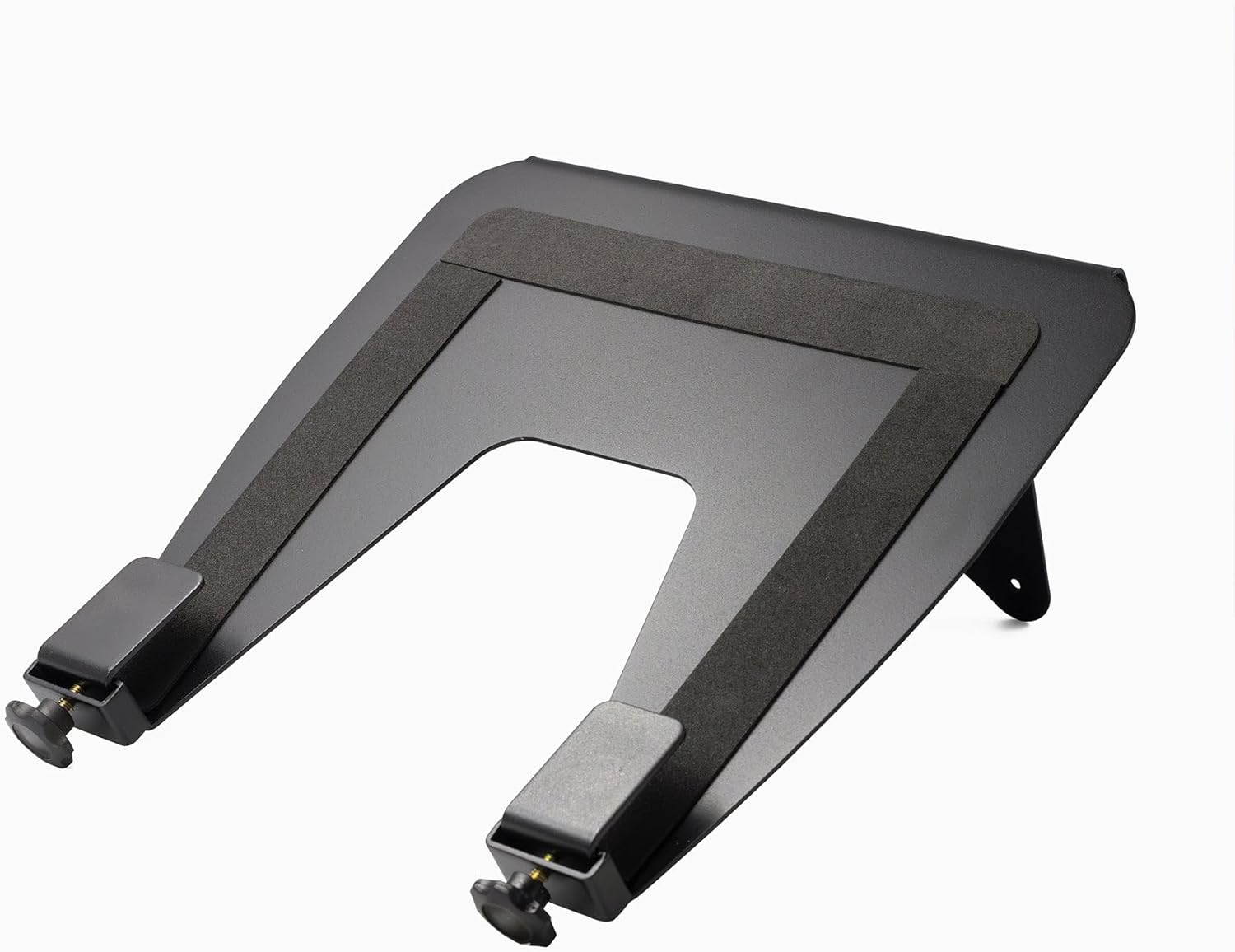 Desky Universal Laptop Mount – Adjustable VESA-Compatible Holder for 10"–17" Laptops, Fits 75x75 & 100x100mm Monitor Arms, Anti-Slip Pads, Ventilated Tray – Black