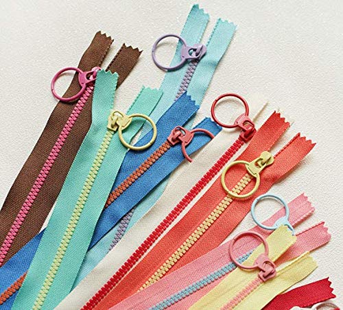 20 Bunte Harz-Reißverschlüsse – 10 Farben, Je 10x 20cm & 30cm, Mit Metallring, Für Nähen & DIY