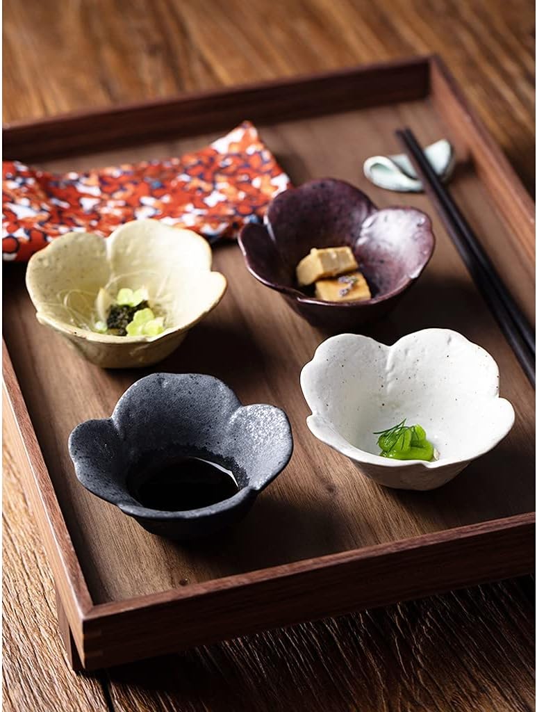 Dessert Bowl Ceramic Dipping Saucer Ice Cream Bowl Salad Tomato Sauce Suitable for Home Kitchen Restaurant 4 Pieces (Color : A) (A)