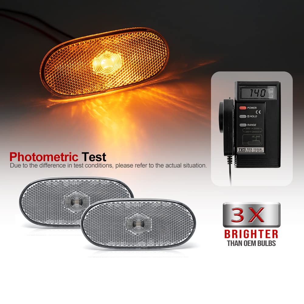 6 Stück LED Seitenmarkierungsleuchten Klarglas Led Umrissleuchten für M'ercedes B'enz Sprinter W906 VW Crafter 2006+ OEM # A9068201456, 2E0945061D