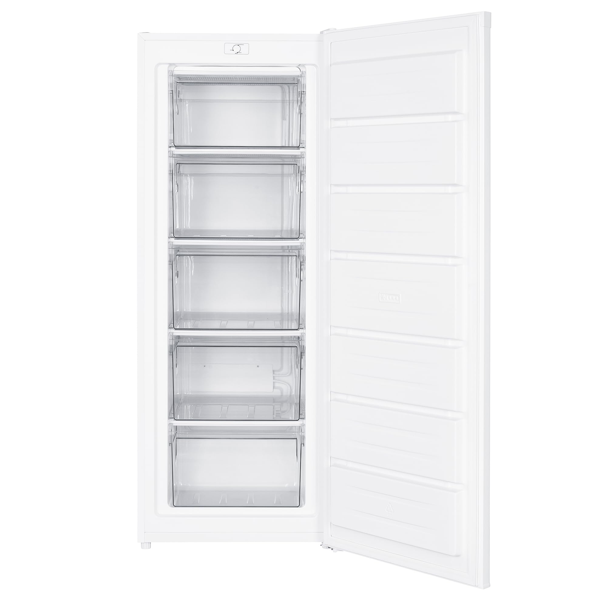 Sauber - Congelador Vertical una Puerta SERIE 3-CV14324WH - E - 142 x 55 cm - 5 Cajones 168 Litros - Se puede Combinar con Frigo 1 puerta - ENTREGA Y RETIRADA EN DOMICILIO INCLUIDA