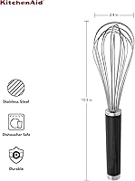 Vista 3 de KitchenAid Batidor clásico utilitario, 10.5 pulgadas, color negro