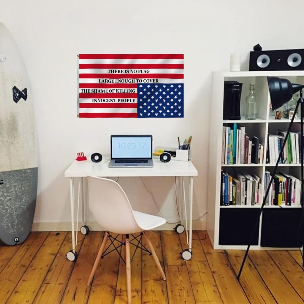 Upside Down American Flag 3X5FT, Double Sided 3Ply, Quote There Is No Flag Large Enough to Cover the Shame Flags, Men Women Banner,Vibrant Colors, Double Stitched with 2 Brass Grommets, Bar Garden Street Decoration, GYM, Office Decor,Indoor Outdoor Use,Gifts. (3x5ft3ply)