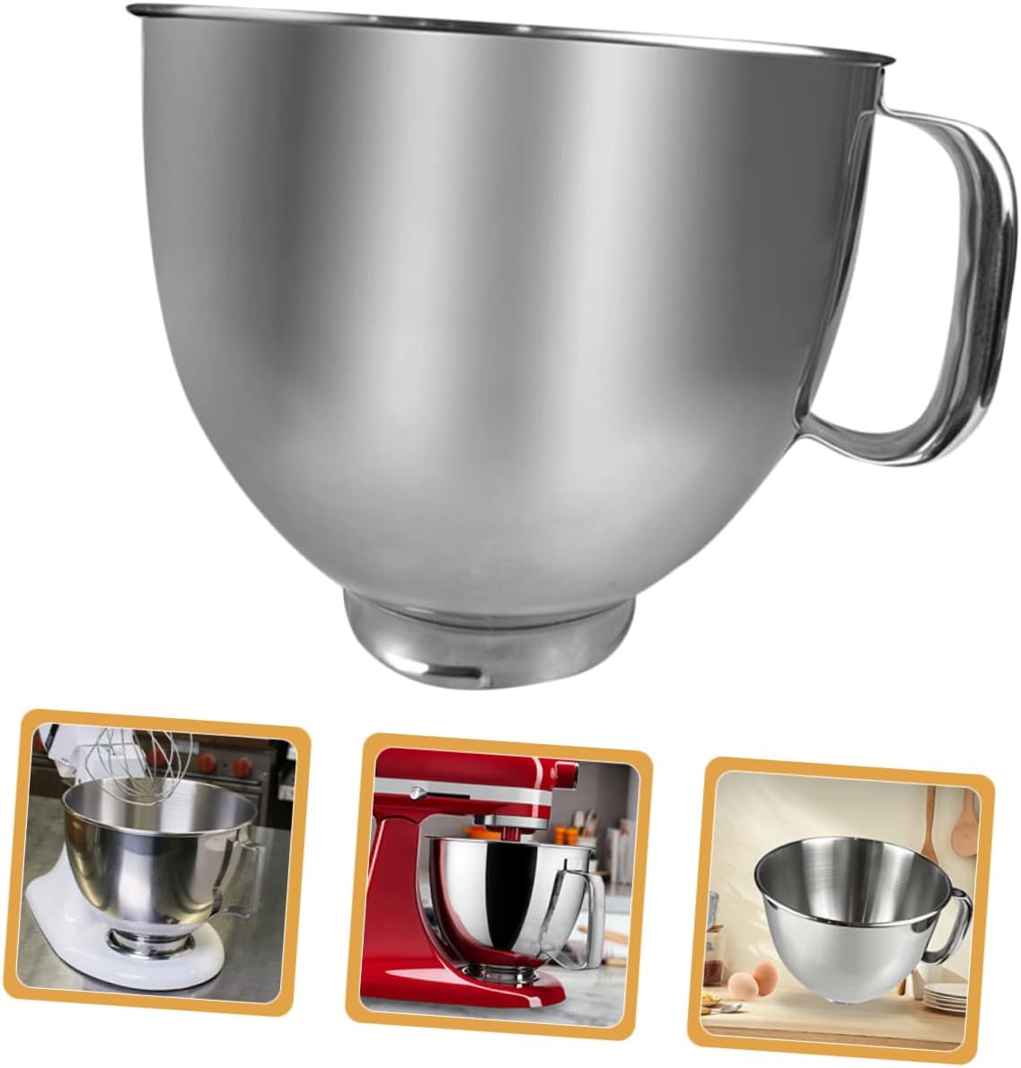 Stainless Steel Mixer Bowl for Replacement Mixing Bowl with Flat Bottom Durable Kitchen Mixer Accessory for Effortless Food Preparation and Baking Needs