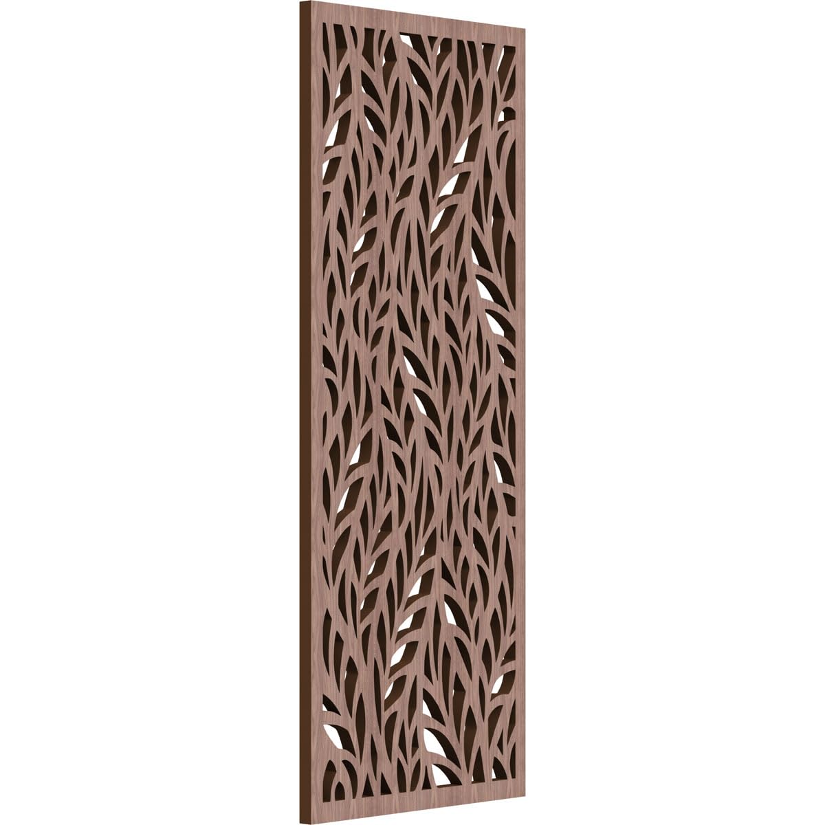 Ortonville Decorative Pierced Fretwork Wood Wall Panels, 9 3/8"W x 24 3/8"H x 3/8"T, Walnut