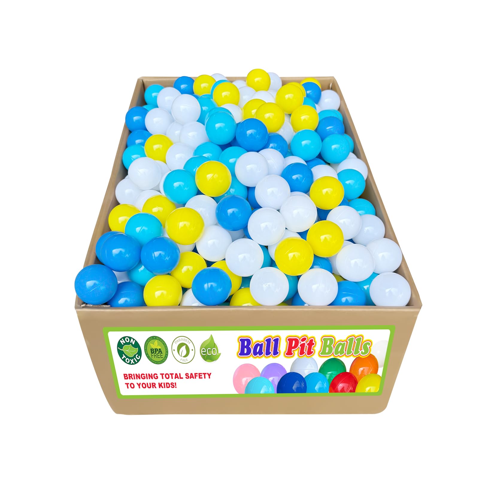 bebikim 200/500/1000/2000 Count Plastic Soft Plastic Ball Pits Balls Colorful Play Pits Balls for Pet Dogs Ball Pits 2.2" Large Phthalate Free Bpa