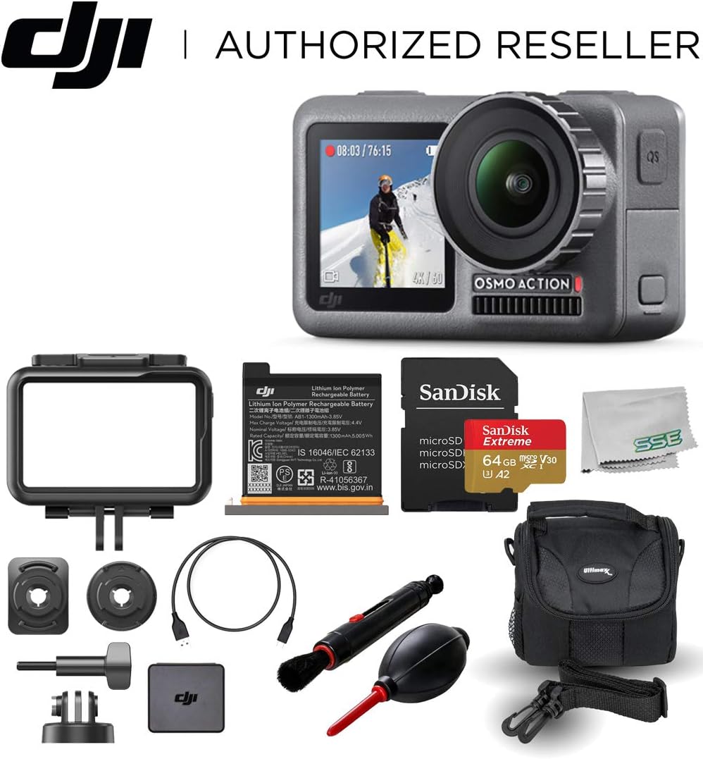 DJI Osmo Action 4K HDR Waterproof Camera Must-Have Bundle