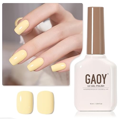 GAOY Pastel Yellow Gel Nail Polish, 16ml Soak Off Gel