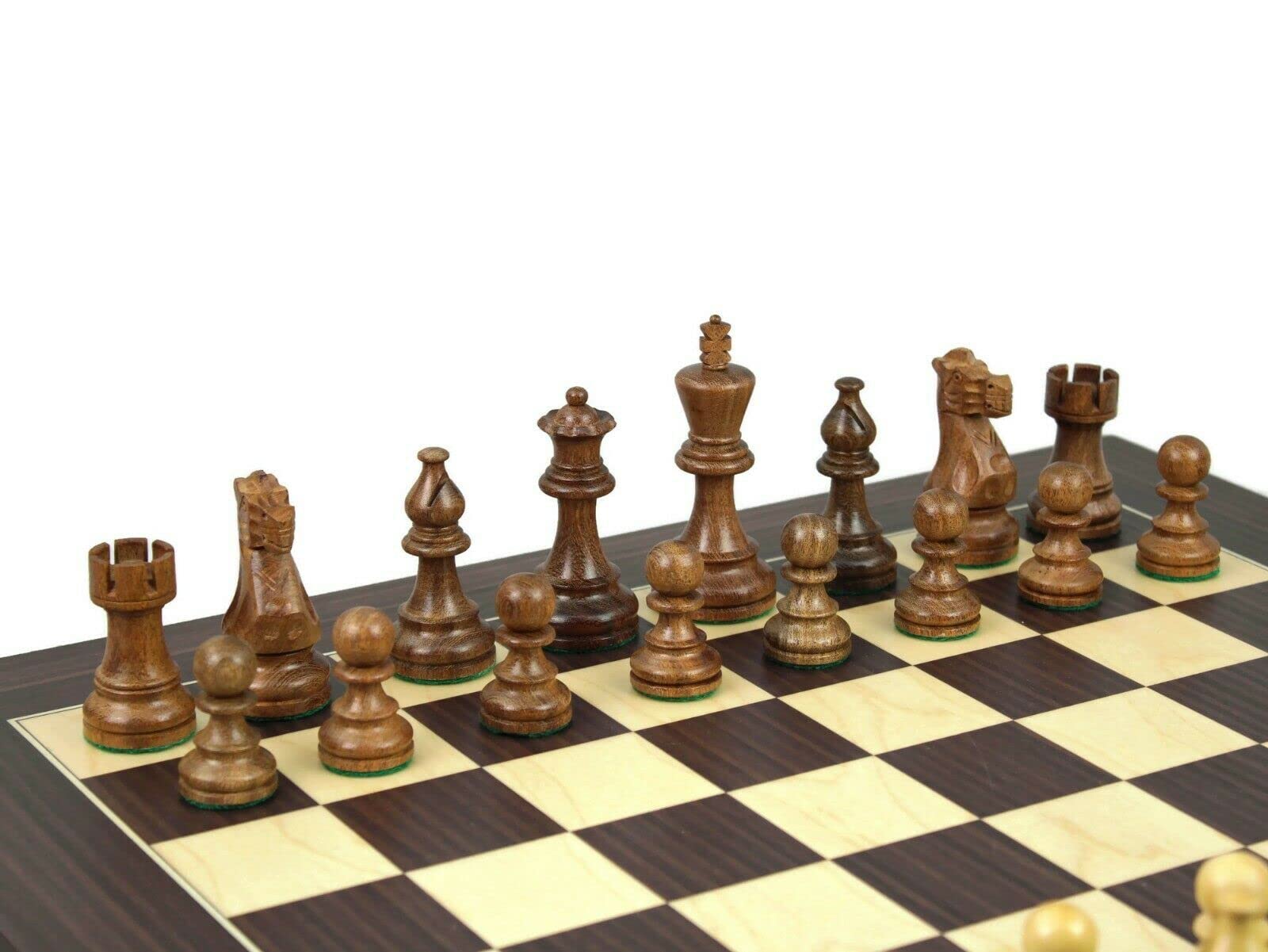 Set di scacchi in legno Macassar Board 20 pollici pesato Sheesham classico Staunton pezzi 3.75 pollici