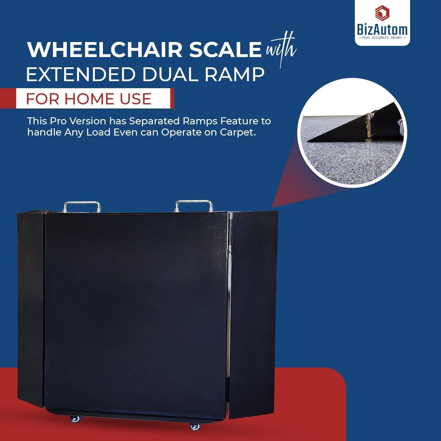 Wheelchair Scale | 1000x0.1lb Portable Wheelchair Scale with Extended Dual Ramp | Medical Weighing Scale for Home Use & Clinics