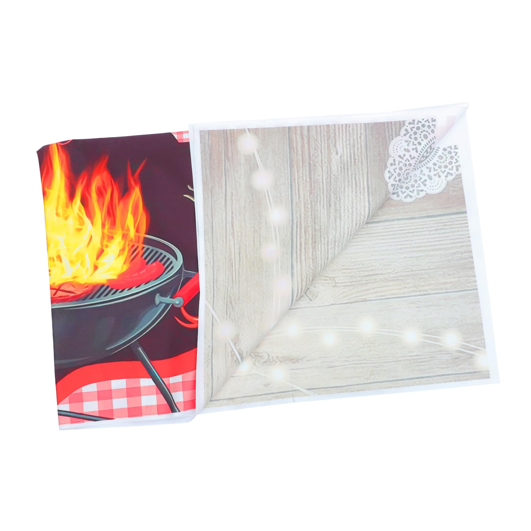 Toile De Fond Murale Thème Barbecue - 180 X 109 Cm - Polyester Résistant - Pour Fêtes En Plein Air, Décorations Rustiques - Avec œillets Et Corde