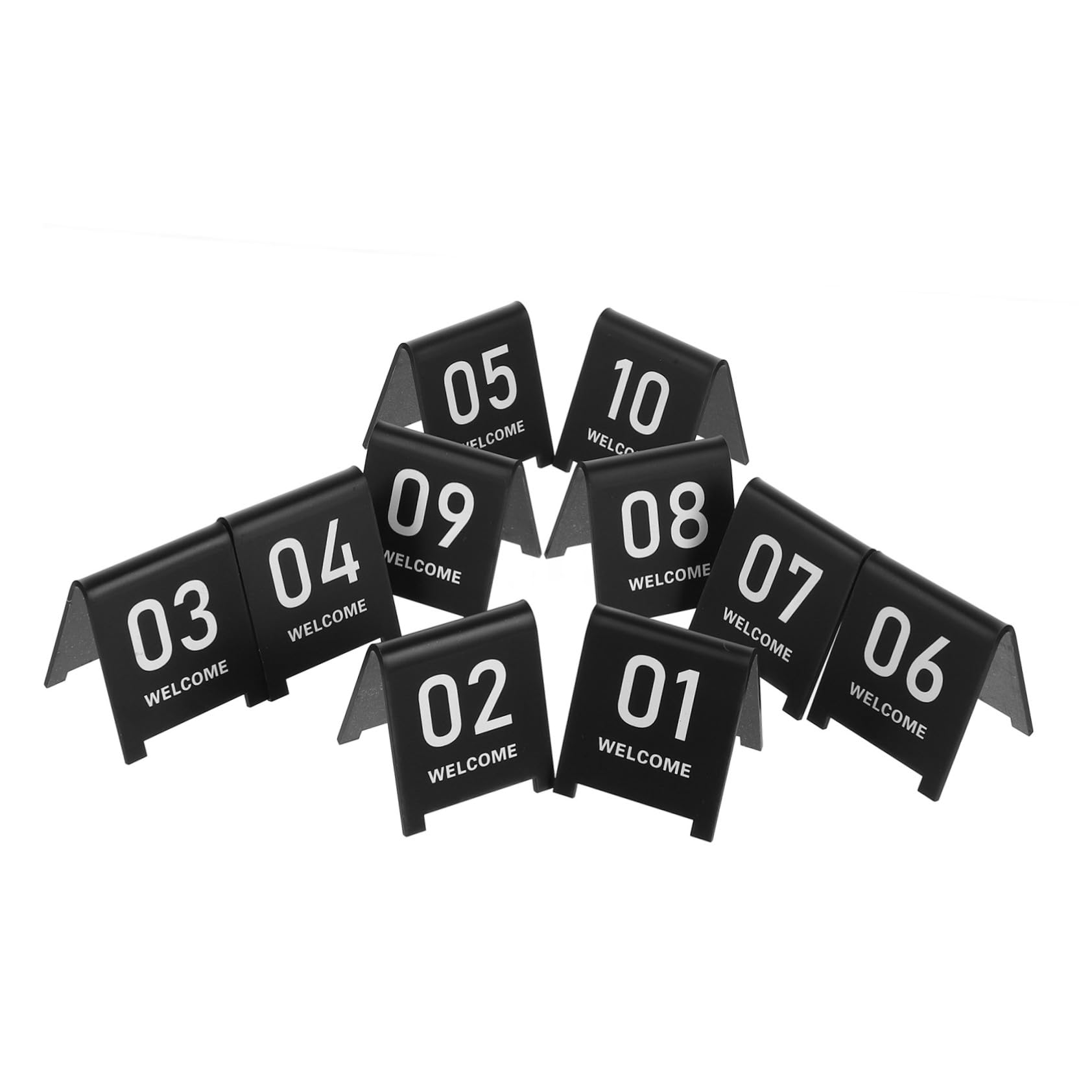 Wakauto Set of 10 V-shaped Acrylic Table Numbers Double-sided Table Sign for Restaurant Event and Party