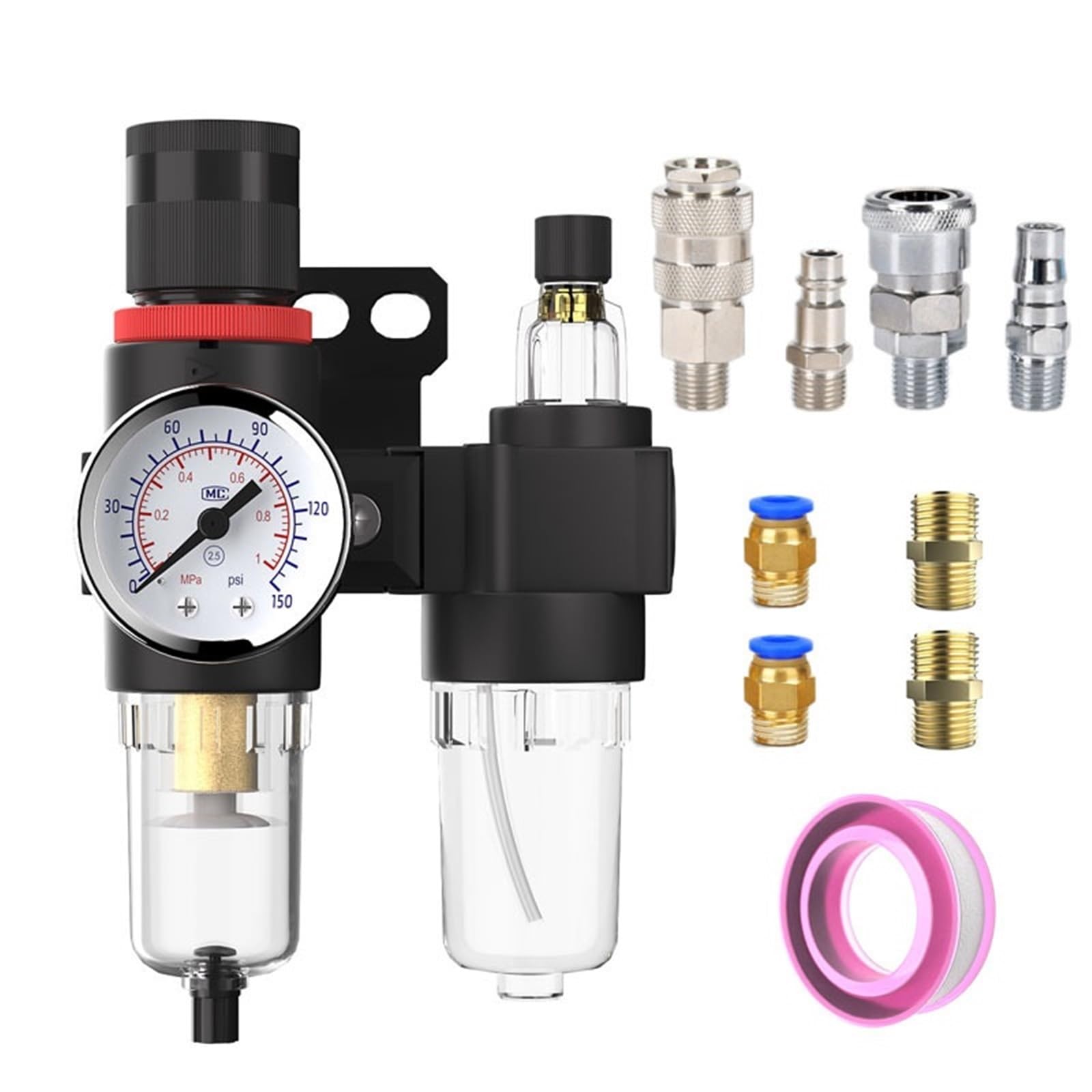 AFC2000 séparateur d'eau et d'huile régulateur piège filtre aérographe compresseur d'air réduisant la pression 1/4 1 pièces(AFC2000 w PC402)