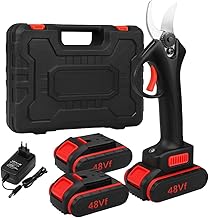 48VF Electric Pruning Shears with 2 Rechargeable Batteries, Cordless Cordless Pruning Shears with Sharp Blade, Kit with Case and Charger for Gardening