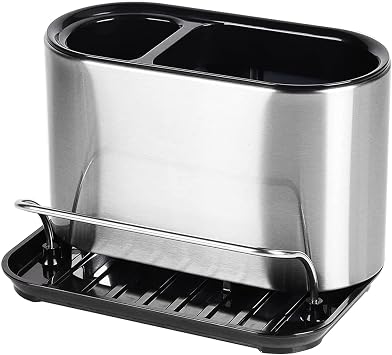 Sink Sponge Holder, Stainless Steel Sink Caddy for Holding Cleaning Brush for Household use, Dish Brush Holder Drains Water for Kitchen