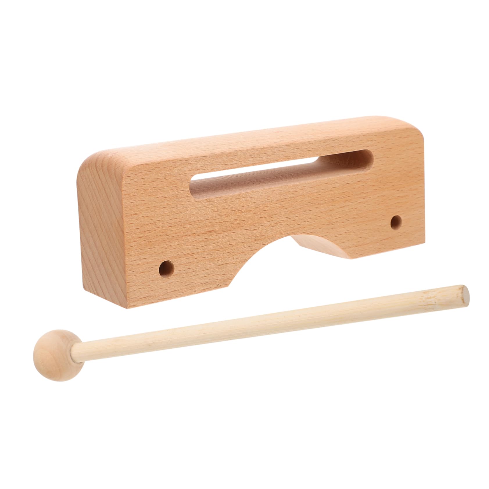 BESPORTBLE Wood Percussion Instrument Simple Rhythm Block for Music Teaching Tool Wood Color Present for Day Engaging Plaything to Enhance Creativity and Voice Recognition