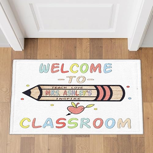 Miniatura 2 de Tapete de aula con amigos, regalo para profesores, tapete de bienvenida al aula, tapete de puerta para interiores y exteriores, tapete de entrada