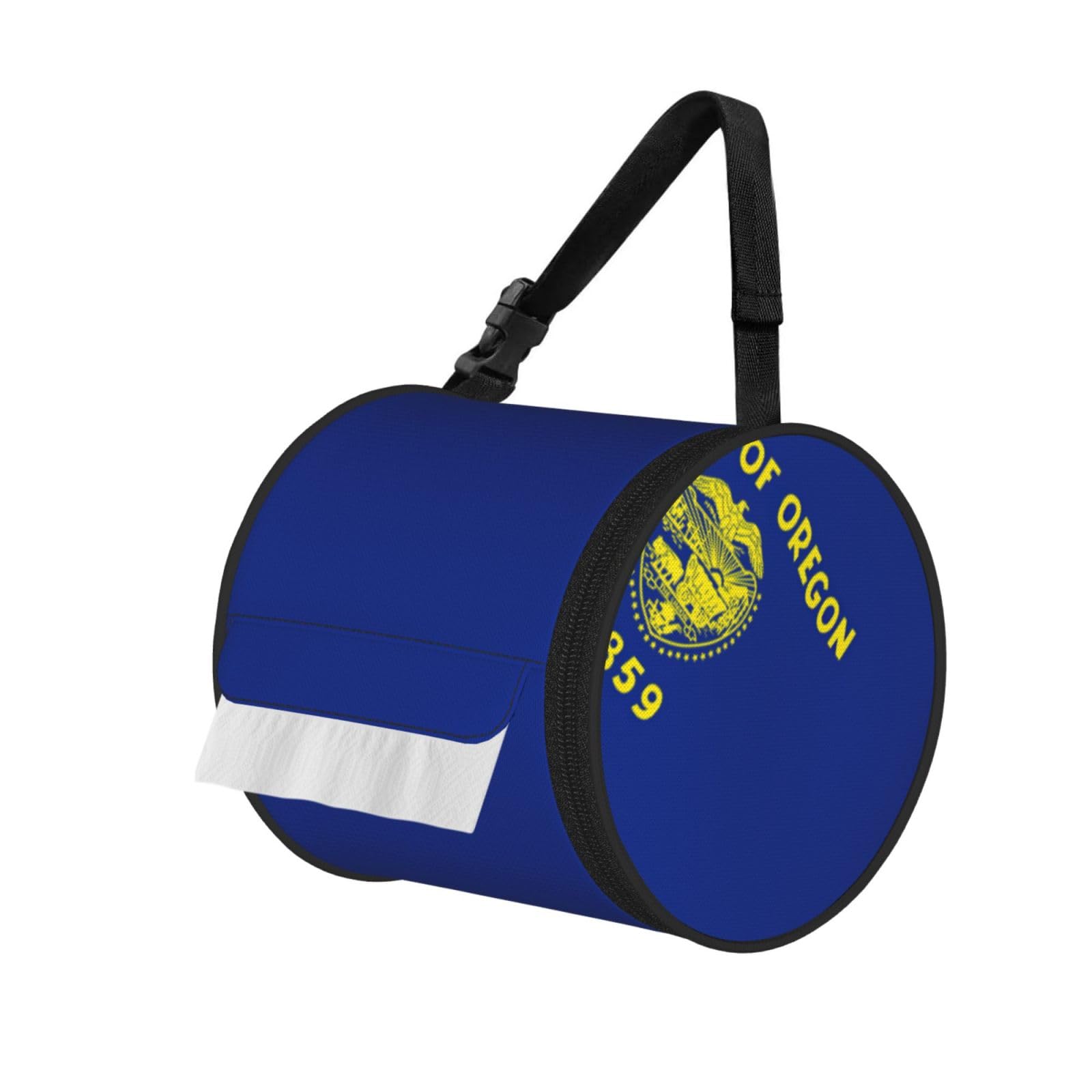 Oregon State Flag Print Fashion Tissues Organizer Box, Hanging Tissue Holder For Purse Coins For Car Office Daily Outing