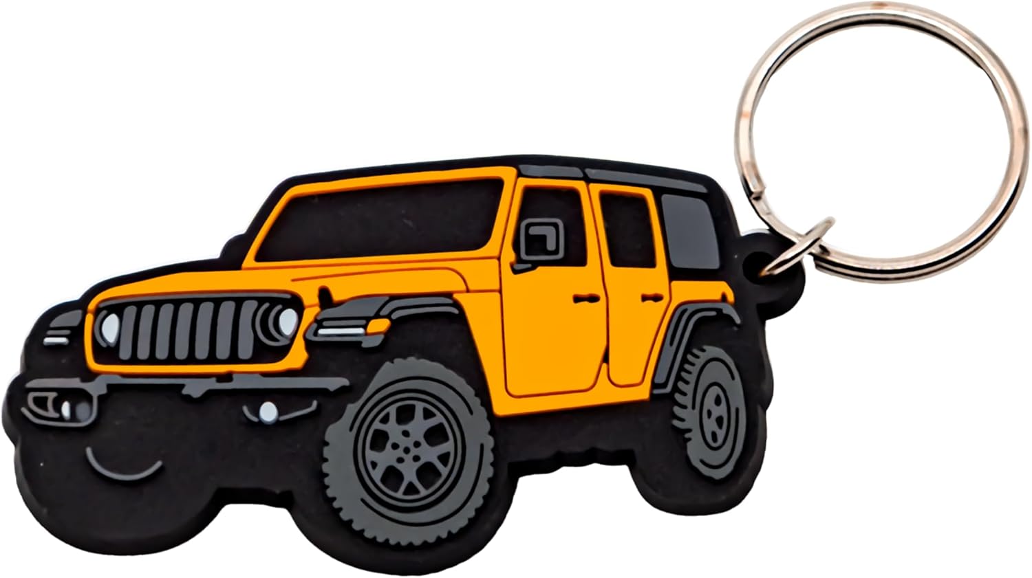 Vintage Ltd. Keychain Inspired by Jeep Wrangler - Soft Rubber Key FOB – Classic Off-Road 4x4 SUV Accessory - Gift for Jeep & Offroad Enthusiasts (Joose Orange)