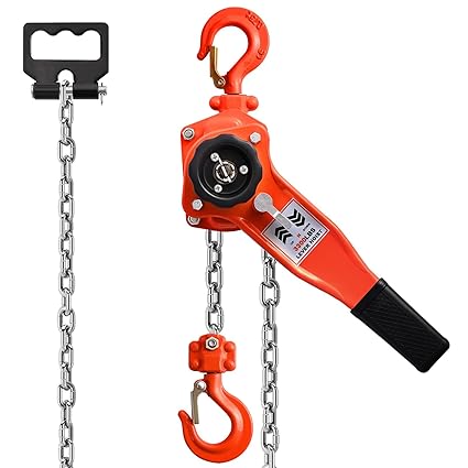 SALUINOKI Lever Chain Hoist 3300lbs 20ft Come Along Winch Premium for Heavy Duty Lifting