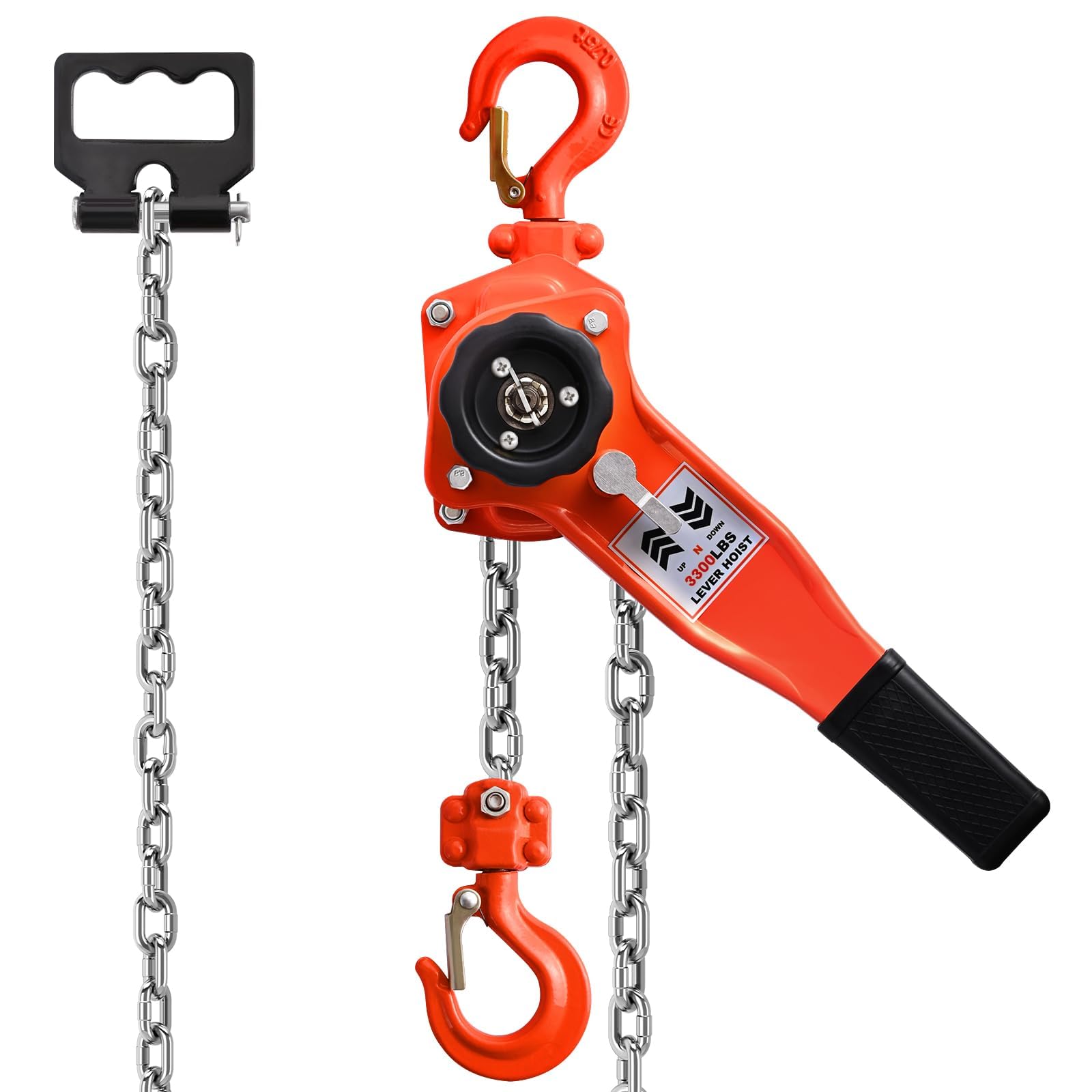 Lever Chain Hoist 3300lbs 20ft Come Along Winch Premium for Heavy Duty Lifting