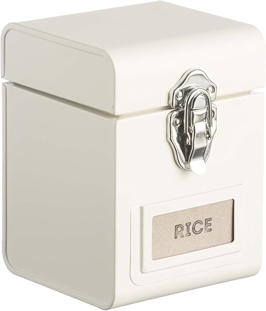 Typhoon Stowaway Medium 1.9 Litre Colour Coated Kitchen Storage Canister  Cream, Steel, 12.5 x 12.5 x 17 cm