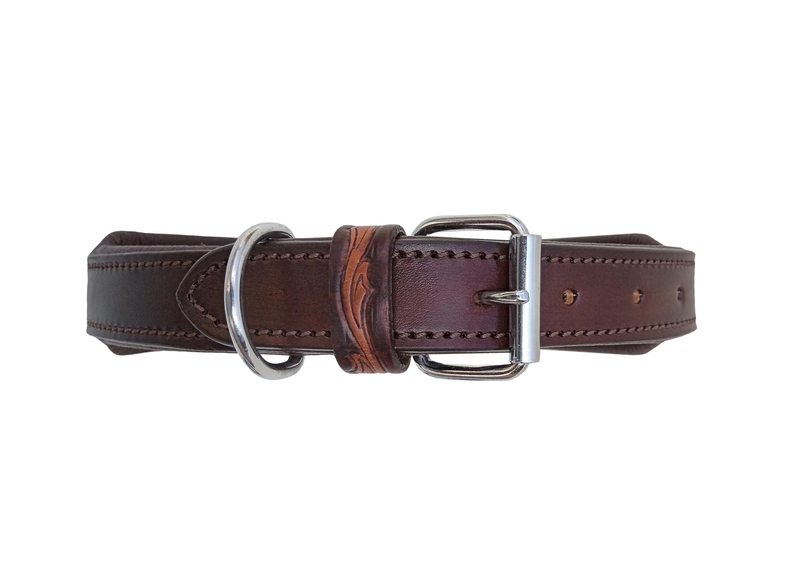 Affilare Hundehalsband aus Leder, mit Perlen, Western-Stil, strapazierfähig, gepolstert, für Komfort, 10AB035-L