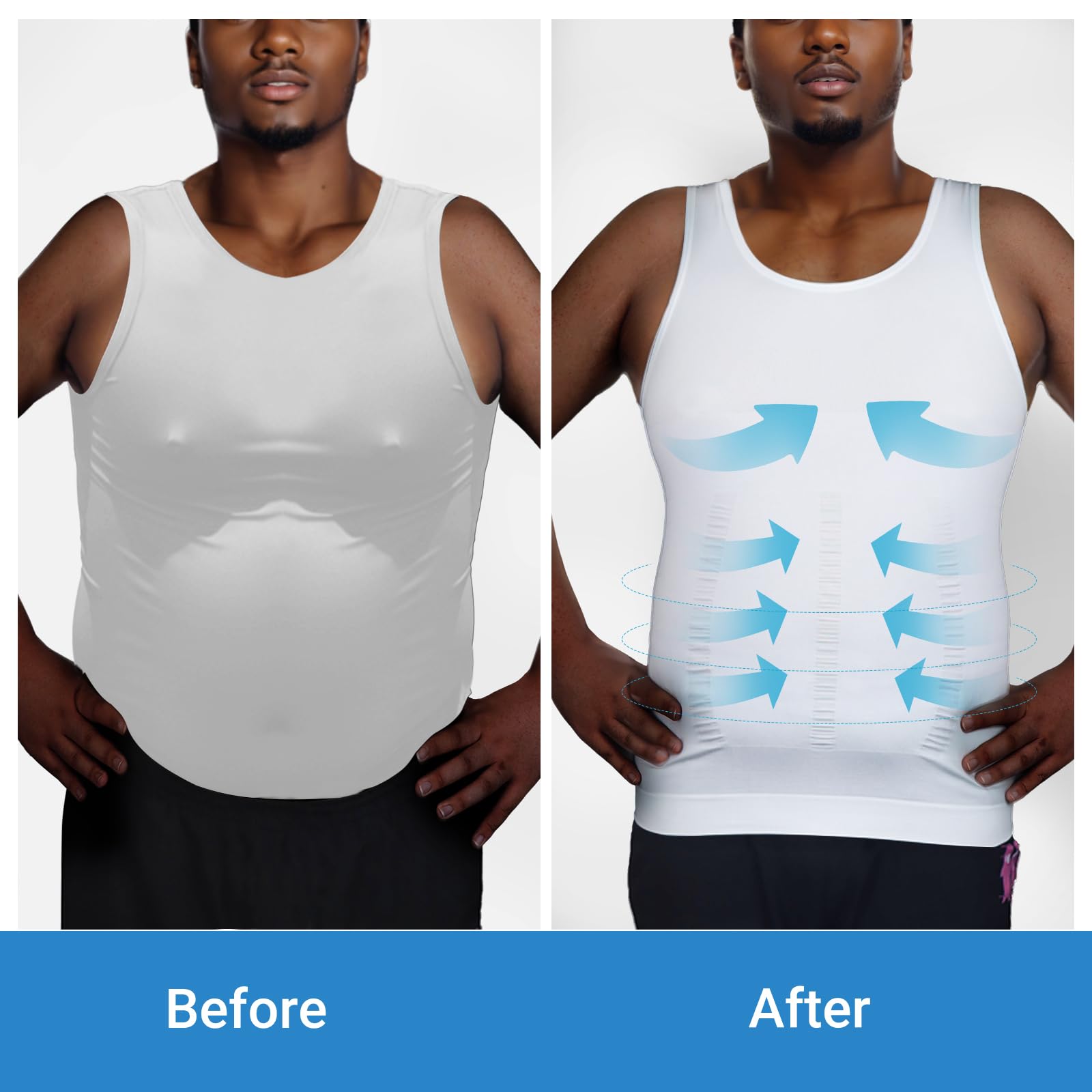 MEETYOO Slimming Undershirt Shapewear Gynecomastia Compression Shirt Men Body Shaper