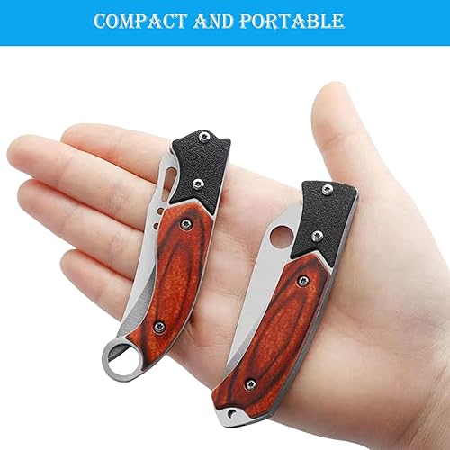 Miniatura 2 de FEIZII Cuchillo plegable pequeño cuchillo táctico para salvar vidas al aire libre conveniente para el transporte diario paquete de 12