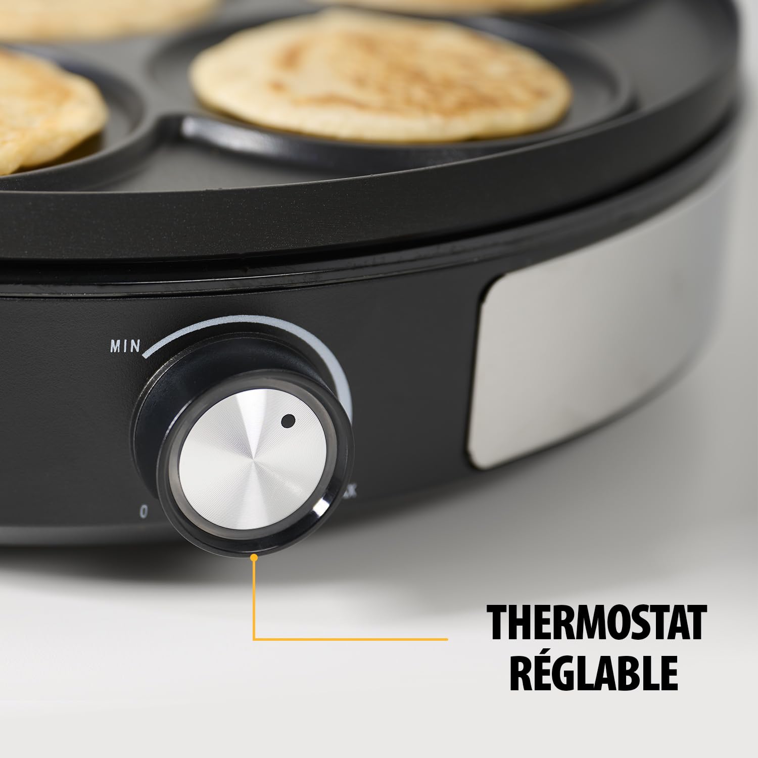 Tristar crêpière BP-2639 - ø33 cm - 1 grande crêpe ou 7 petites crêpes à la fois - Plaque amovible - 1 500 W, Noir