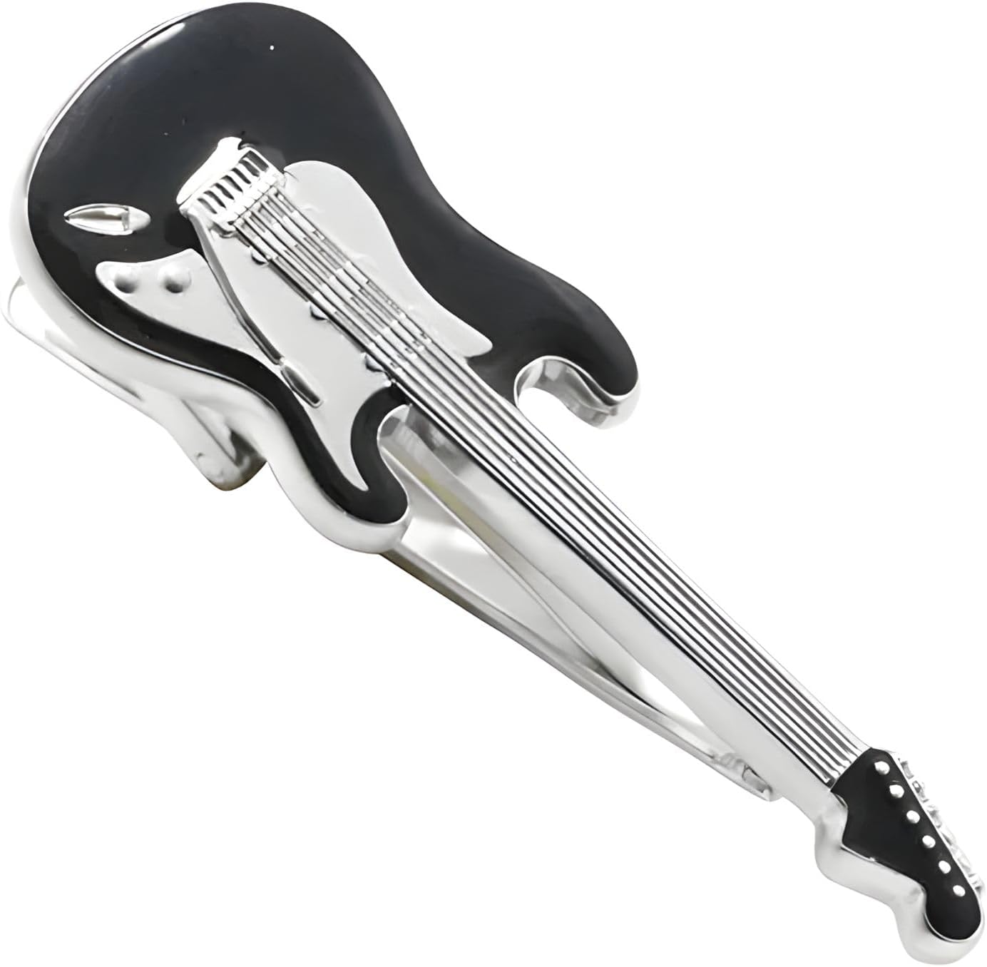 Black Electric Guitar Tie Clip Tie Bar