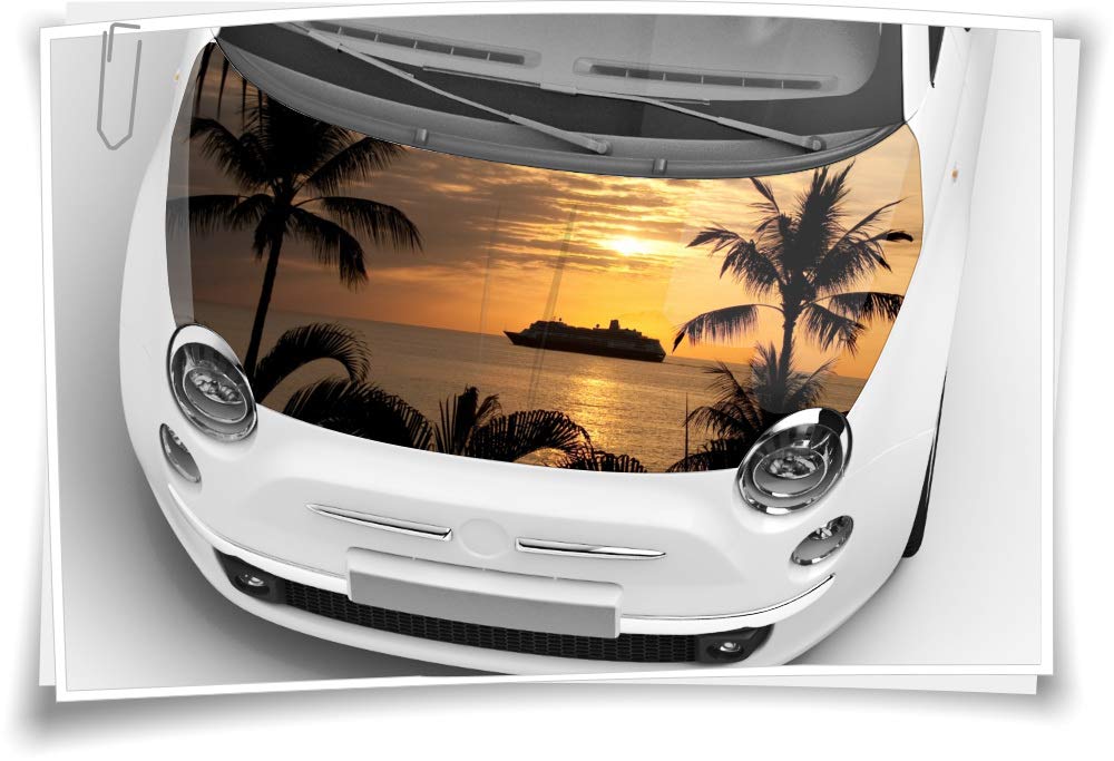 Meer Palmen Motorhaube Auto-Aufkleber Steinschlag-Schutz-Folie Airbrush Tuning Car-Wrapping Luftkanalfolie Digitaldruck
