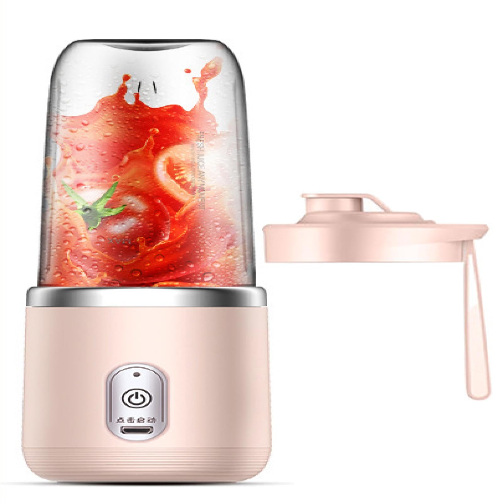 japel Juicer Portable Rechargeable Small Juice Cup Student Home Multifunctional Juice Maker Juicing Cup Pink 6 Knife Single