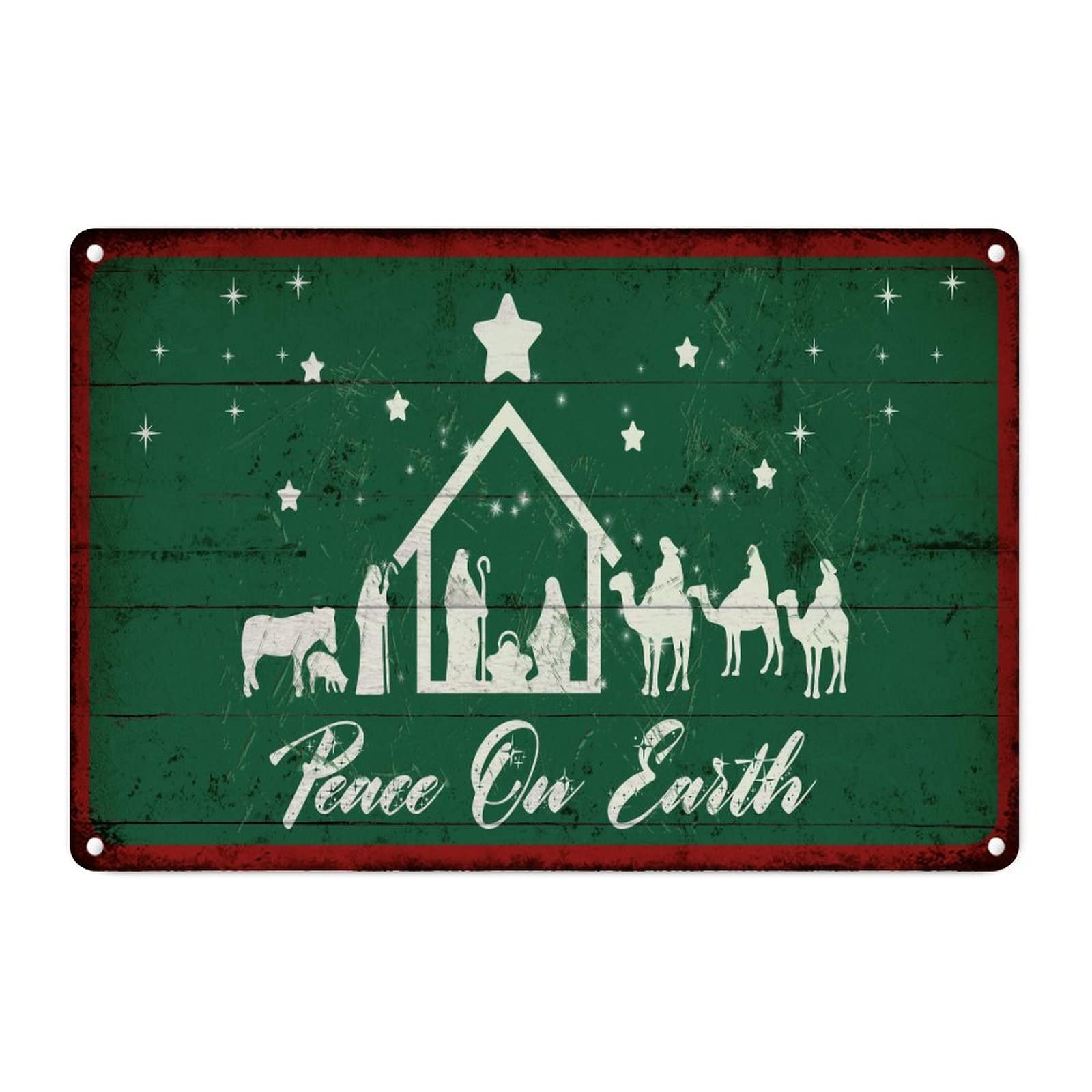 Décoration murale en métal vintage Oh Holy Night à offrir pour une chambre