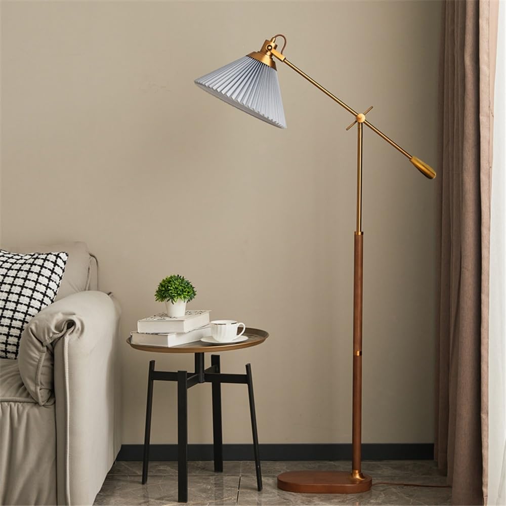 Lampada da Terra Floor Lamp Living Room Vertical Vintage Pleated Ambiance Rotatable Adjustable