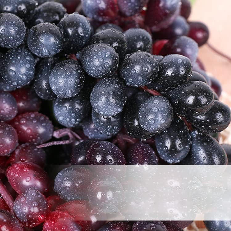 Miniatura 4 de 1 paquete de uvas artificiales surtidas, racimos de uvas esmeriladas, racimos de uvas decorativas, racimos de uva de goma en negro, morado, rojo,