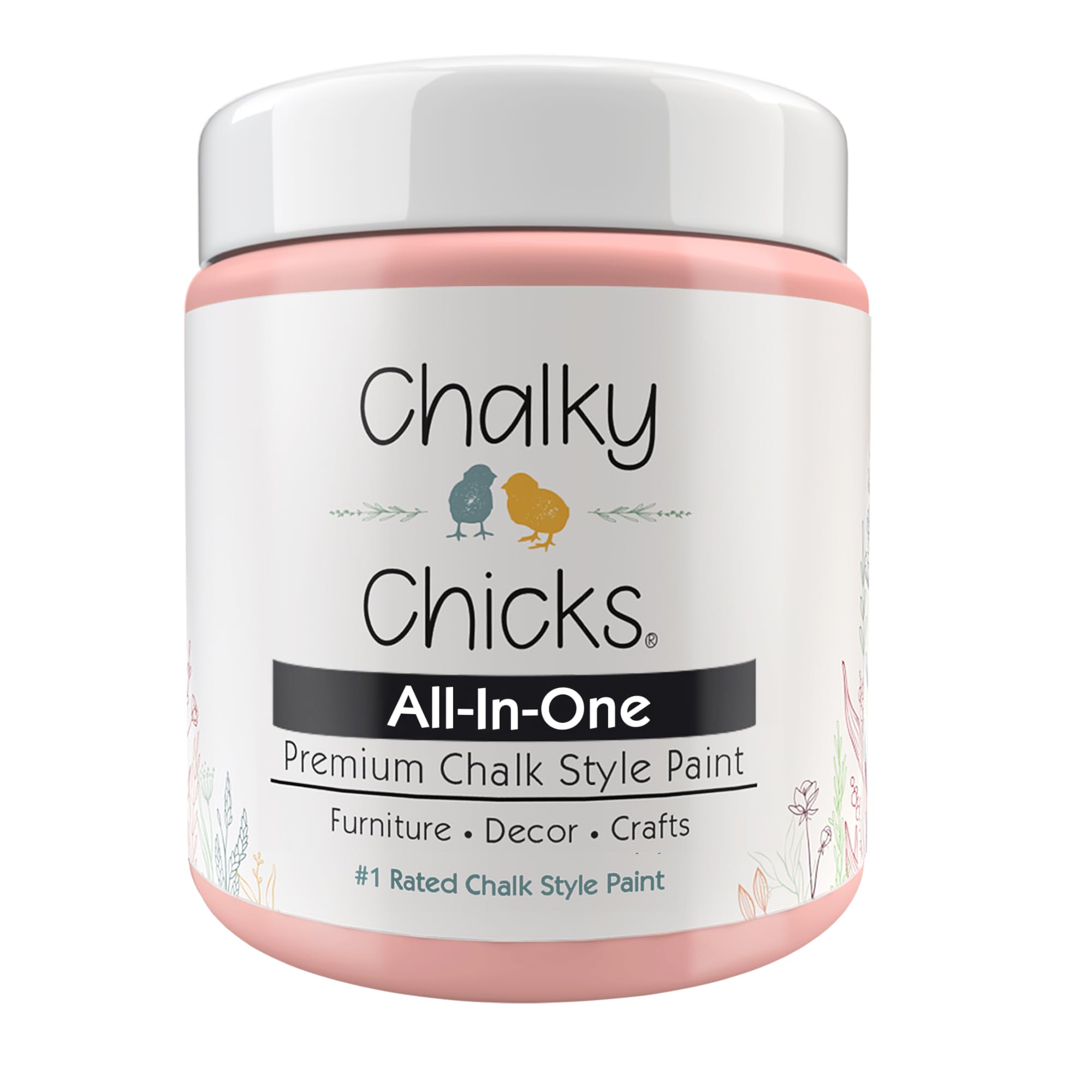 Chalky Chicks All-in-One Chalk Paint for Furniture or Cabinet - 8 Fl Oz - Matte Finish Sweet 16 (Pink) for Metal, Wood Furniture Paint - No Sanding