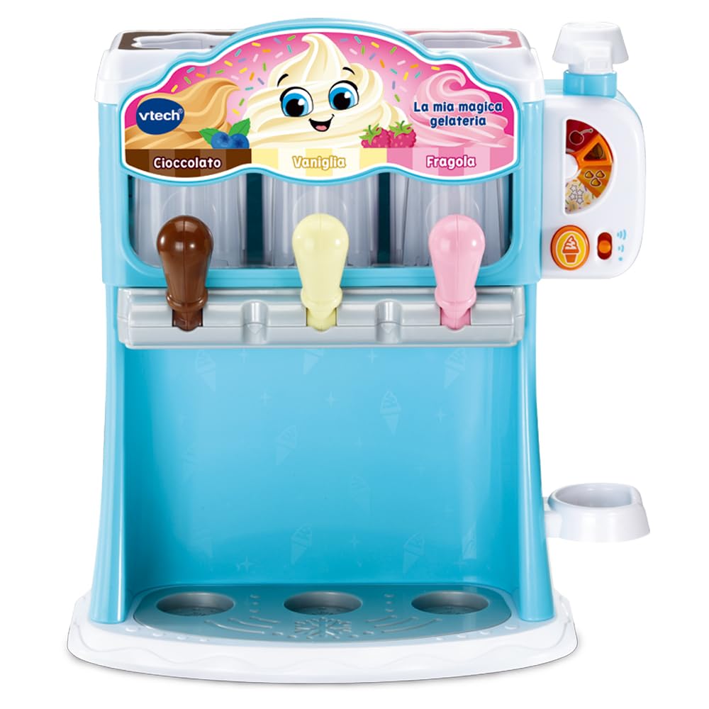 VTech La Mia Magica Gelateria, Gioco di Imitazione Bambino, Gelatiera Bambino, Gioco Educativo per Sviluppo Cognitivo, 12 Accessori Inclusi, Lingua Italiana, Batterie Incluse, 2-6 Anni