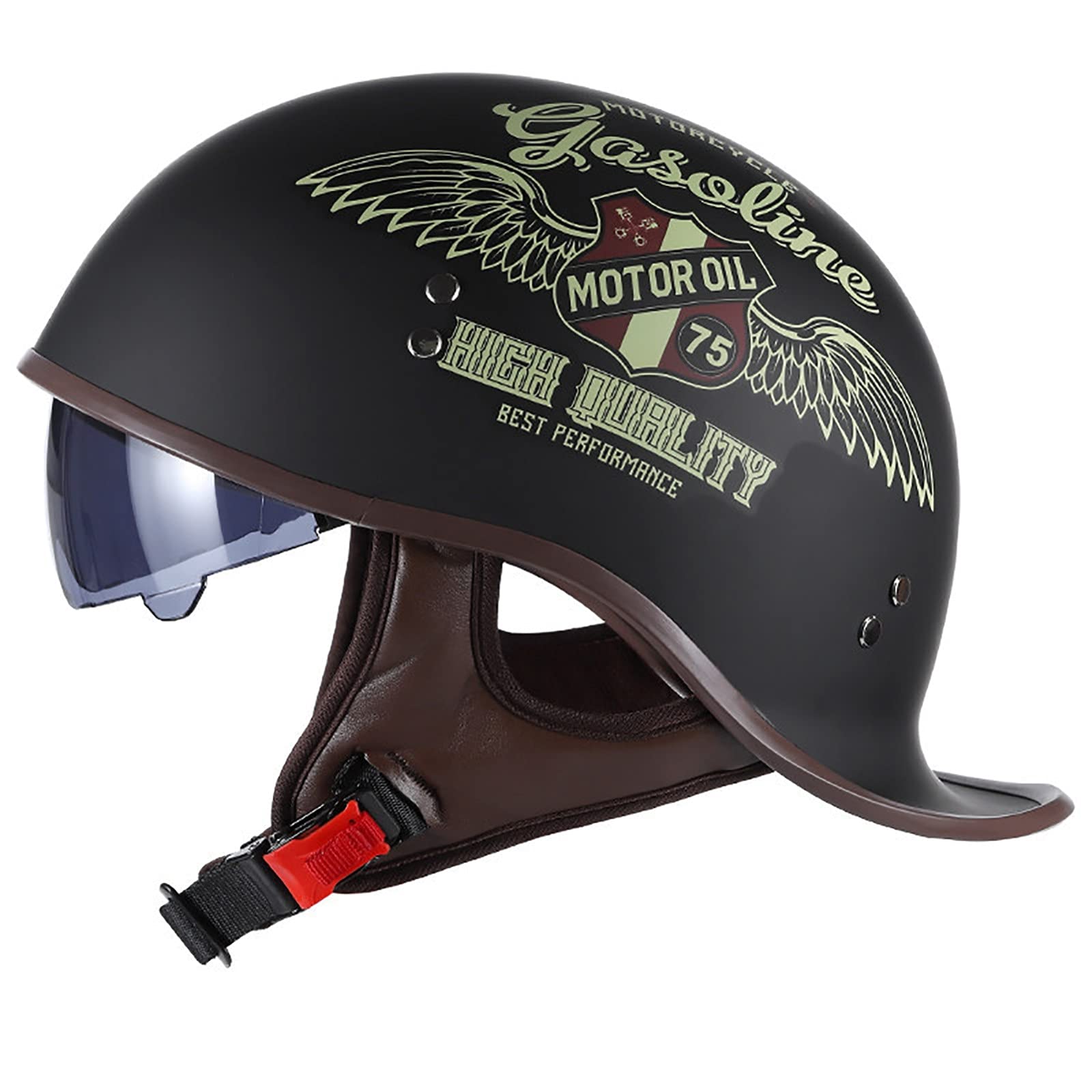 Casque moto vintage rétro demi-casque homologué ECE taille L 59-60 cm