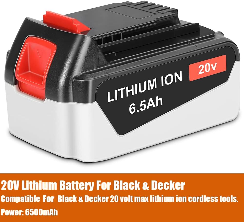 JYJZPB 6.5Ah Battery LB2X4020 Compatible for Black and Decker 20V Lithium Battery LB20 LBX20 LBX4020, for Black+Decker LBXR20 Battery Compatible for Black & Decker 20 Volt MAX Cordless Tools - Image 7