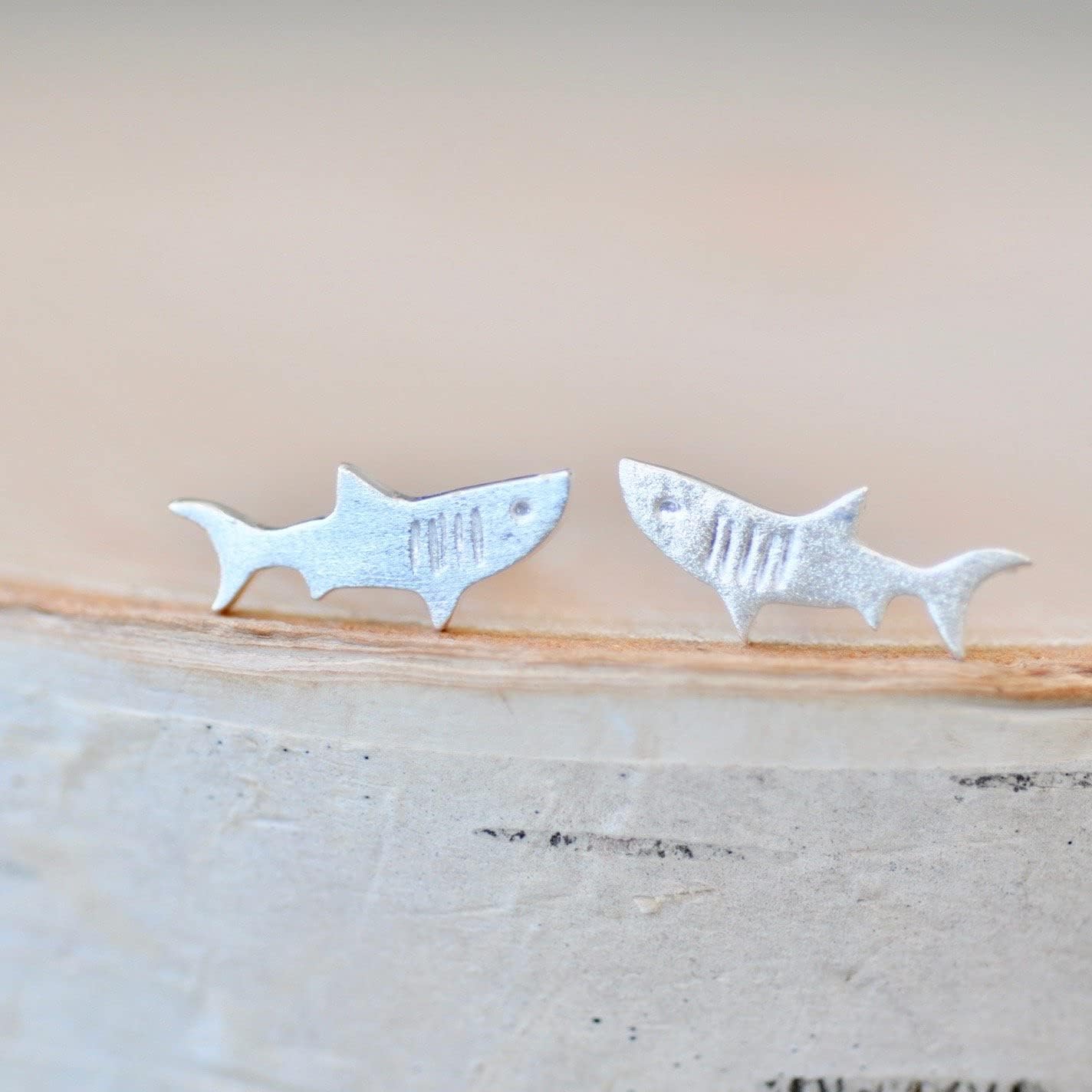 Shark Stud Earrings in Sterling Silver - Jamber Jewels - Image 2