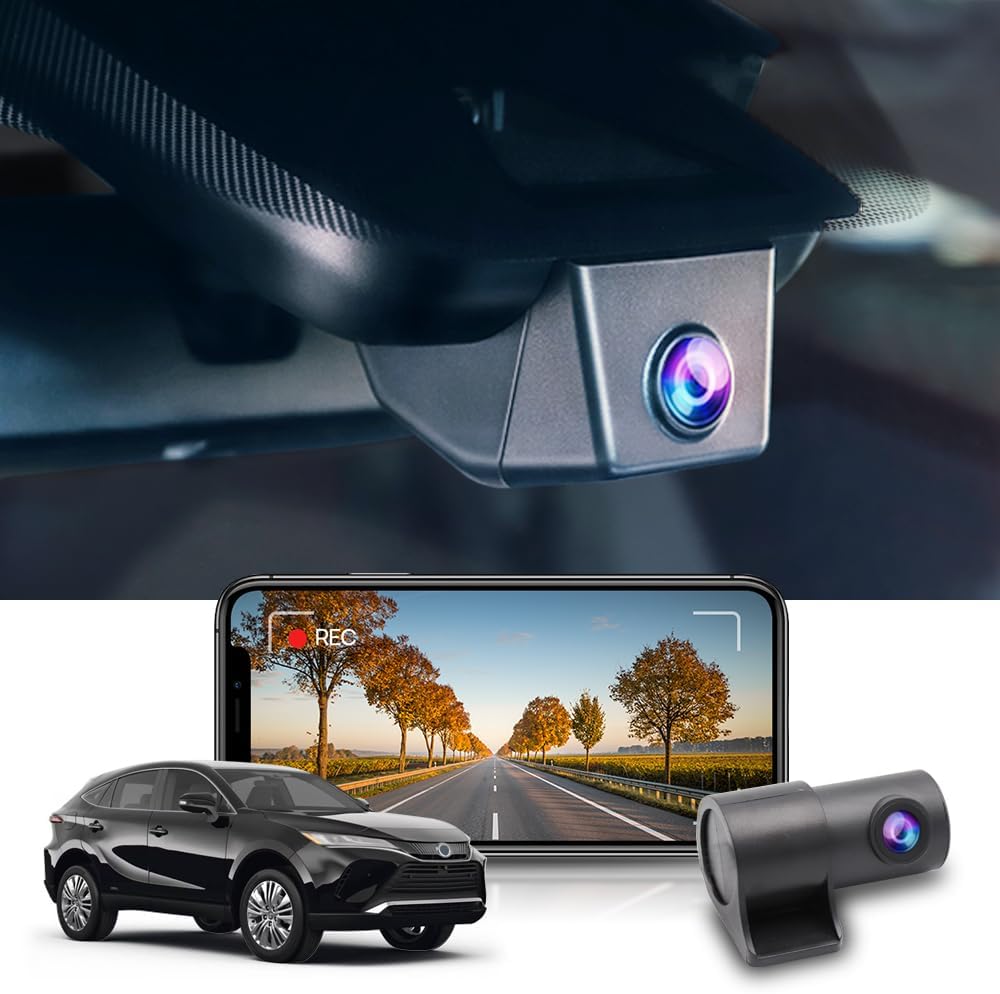 Fitcamx Front 4K+Rear 1080P Dash Cam Adapts for Toyota RAV4 2019-2021 (Model A/No Vent) & Prime Plug-in Hybrid, OEM Look, WiFi & APP, 2 Way HD Video, Loop Recording, G-Sensor, Easy to Set, 128GB Card