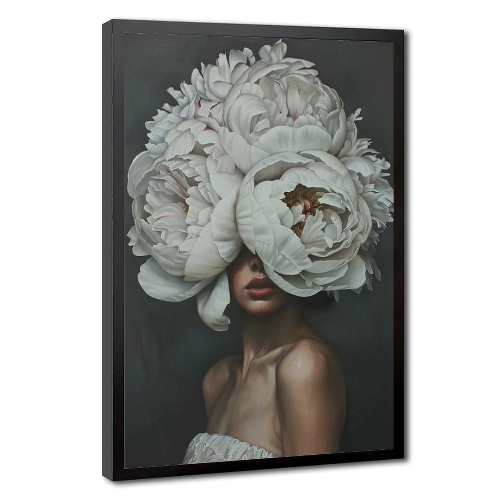 Bareronor Floral Woman Portrait (3) Canvas Poster Bedroom Decor Landscape Office Room Decor Gift 12" L X 18" W