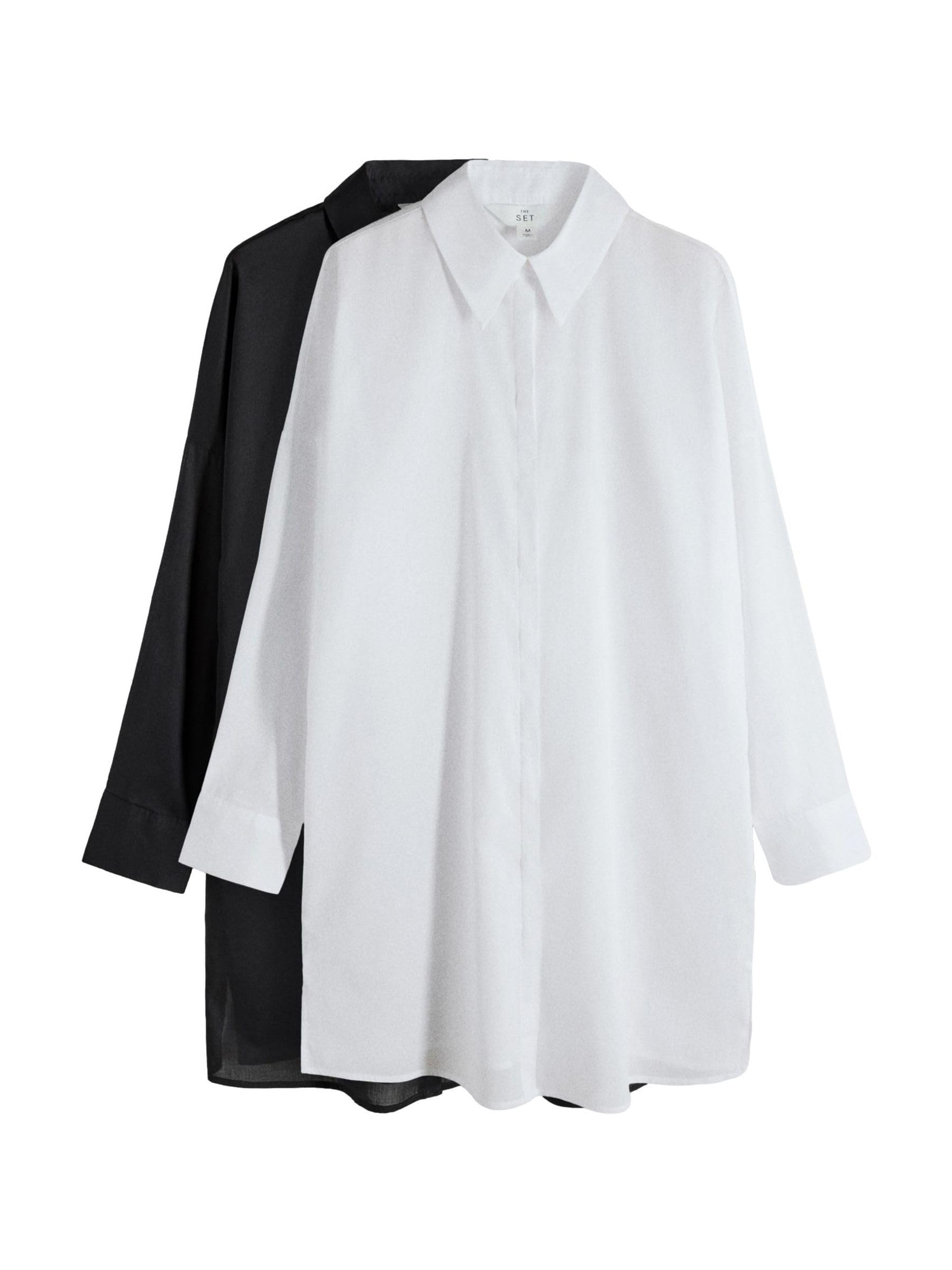 THE SET Donne Confezione da 2 Camicie da Spiaggia in Cotone | Adulto, Standard, Lavabile in lavatrice
