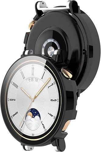 Miniatura 2 de Smartwatch - Funda protectora de policarbonato de cobertura completa con protector de pantalla de vidrio templado compatible con Huawei Watch GT4 de