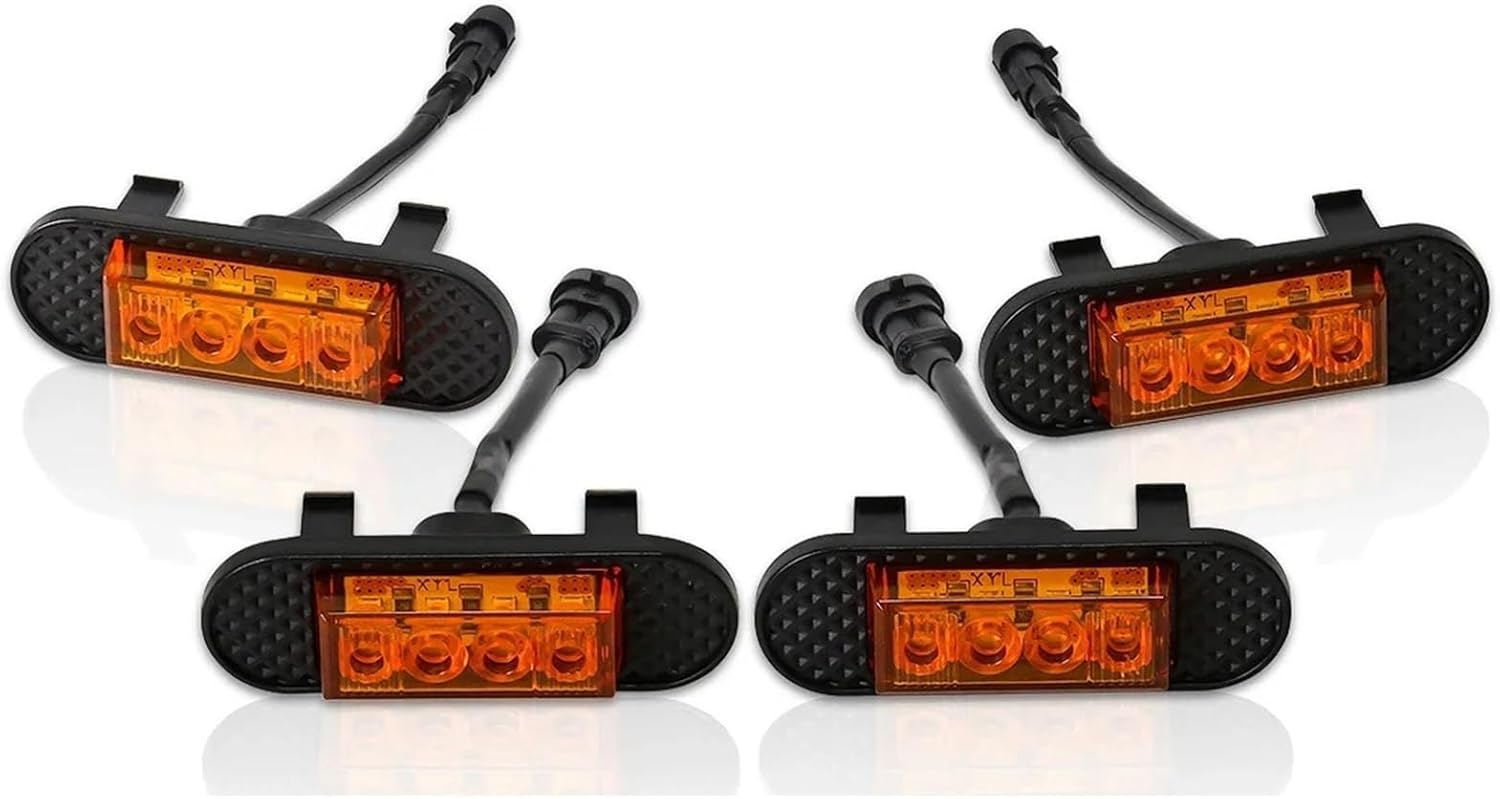 Car LED Front Grill Light Compatible With Ford Bronco 2021 2022 2023 Wilderness Edition Amber Daytime Running Warning Lamp Accessories(Smoked Lens Amber)