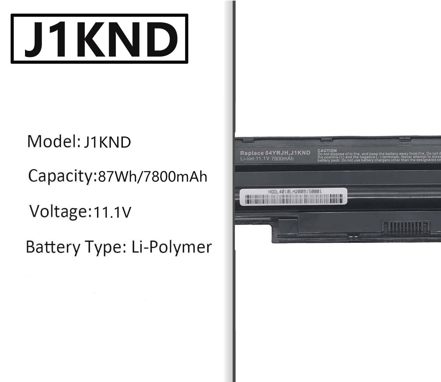 Batteria Portatile 58Wh Per Dell Inspiron E Vostro – Compatibile J1KND, 07XFJJ, 451-11510