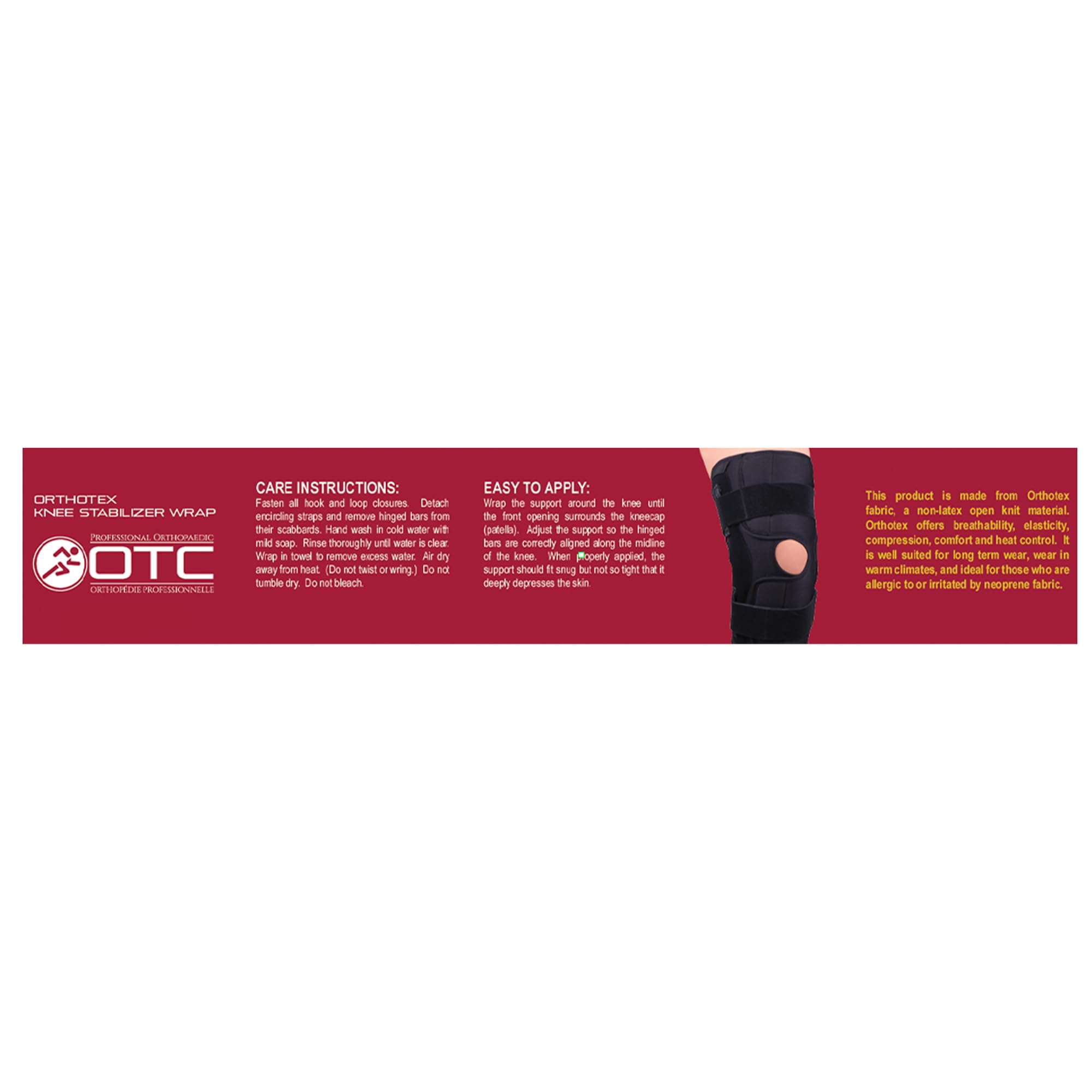 OTC ORTHOTEX Rodillera estabilizadora con barras con bisagras 2544-M , Medium, Negro, 1