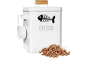 Space-Saving Airtight Cat Food Container with Scoop