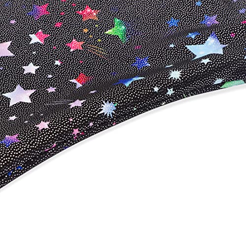 Image of EQSJIU Gymnastics Leotards for Girls Kids Rainbow Mosaic Mermaid Butterfly Stars Leopard Galaxy Tie Dye Cosmos Leopard